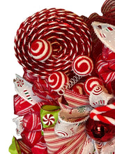 Load image into Gallery viewer, Peppermint Candy Wreath, Christmas Wreath, Candy Christmas, Christmas Decor
