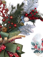 Load image into Gallery viewer, Cardinal Winter Grapevine Wreath, Winter Decor, Christmas Decor
