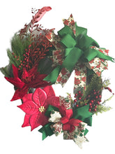 Load image into Gallery viewer, Poinsettia Wreath Christmas Wreath Christmas Decor
