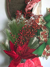 Load image into Gallery viewer, Poinsettia Wreath Christmas Wreath Christmas Decor
