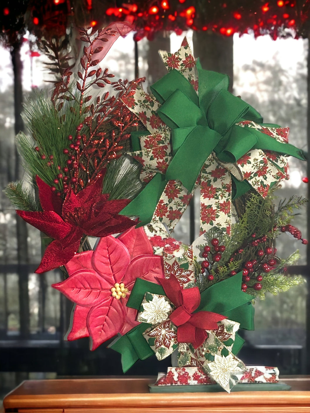 Poinsettia Wreath Christmas Wreath Christmas Decor