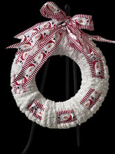 Load image into Gallery viewer, Santa Claus Ribbon and Yarn Christmas Wreath
