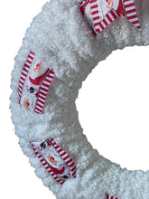 Load image into Gallery viewer, Santa Claus Ribbon and Yarn Christmas Wreath
