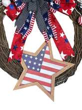 Load image into Gallery viewer, The Red White and Blue Grapevine Wreath
