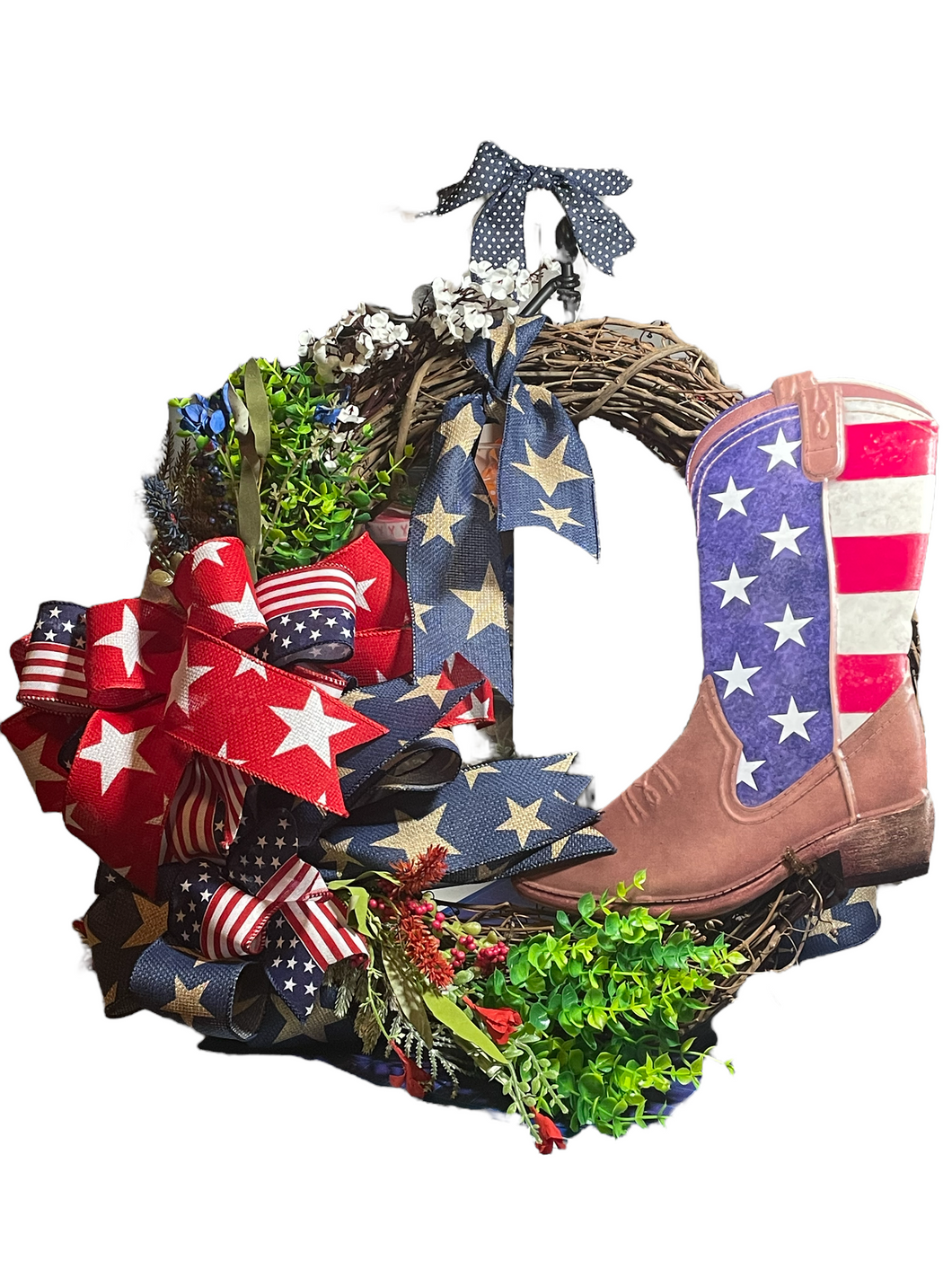 Patriotic Cowboy Boot Wreath Cowboy Decor