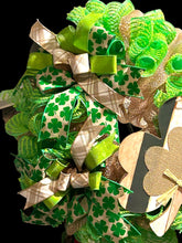 Load image into Gallery viewer, St. Patrick’s Shamrock Wreath, St. Patrick&#39;s Decor
