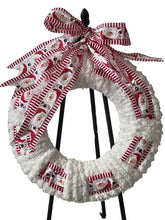 Load image into Gallery viewer, Santa Claus Ribbon and Yarn Christmas Wreath
