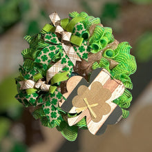 Load image into Gallery viewer, St. Patrick’s Shamrock Wreath, St. Patrick&#39;s Decor
