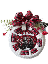 Load image into Gallery viewer, Merry Christmas Ribbon Yarn Wreath
