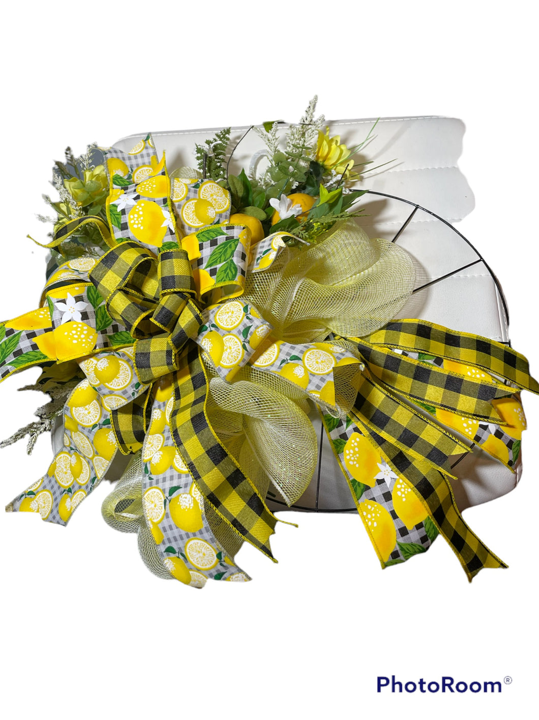 Lemon Theme Bicycle Wreath