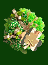 Load image into Gallery viewer, St. Patrick’s Shamrock Wreath, St. Patrick&#39;s Decor
