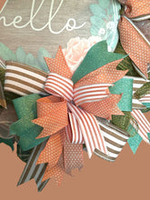 Load image into Gallery viewer, Hello Coral and Green Wreath Everyday Wreath Home Decor
