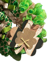 Load image into Gallery viewer, St. Patrick’s Shamrock Wreath, St. Patrick&#39;s Decor
